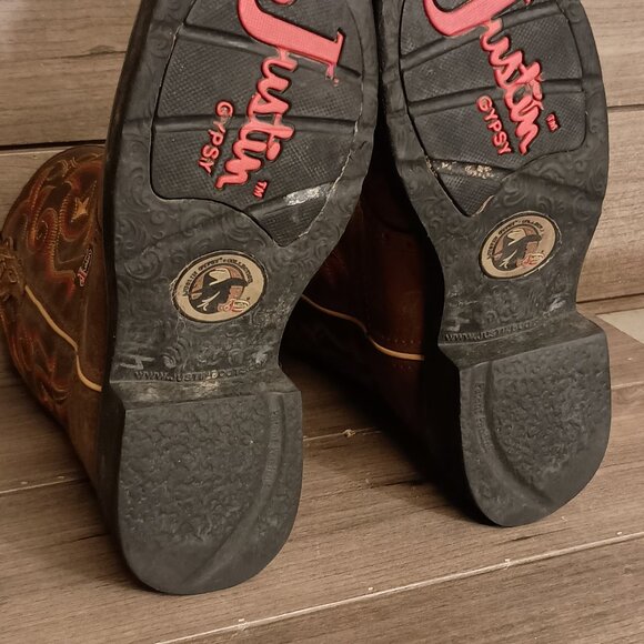 Justin Gypsy Western Cowgirl Boots L9960 Size 5B Brown Leather - Picture 15 of 15